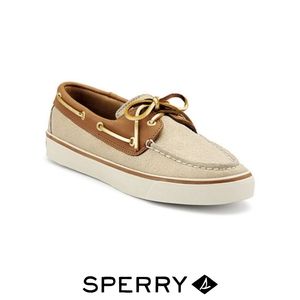 Sperry Bahama Natural Sparkle Suede Ladies Shoes Size 8M